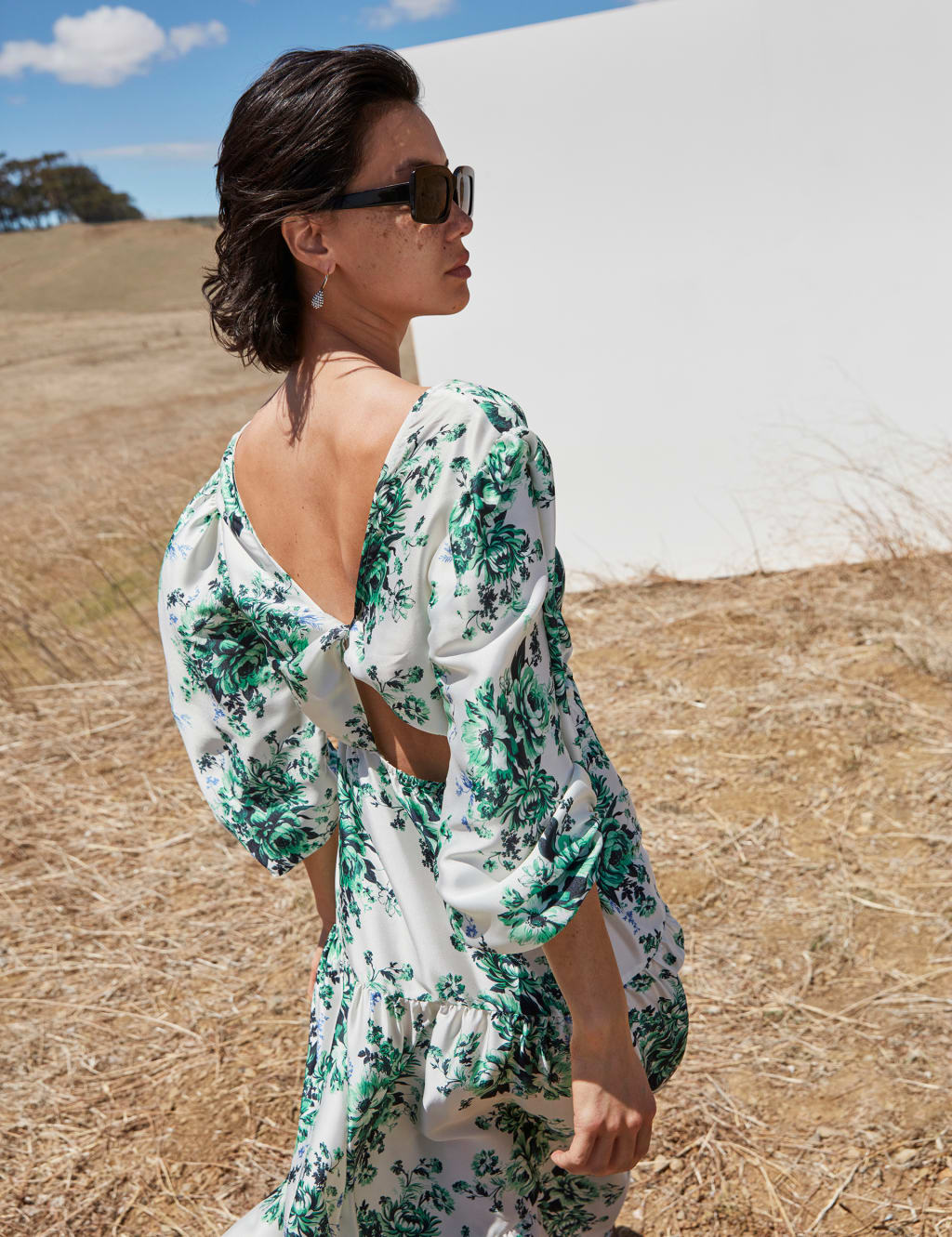 Floral V-Neck Midaxi Tiered Dress image 5