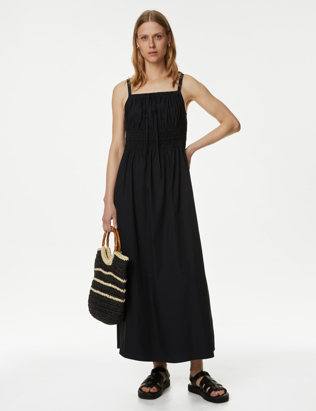Smocked Strappy Midaxi Dress image 1