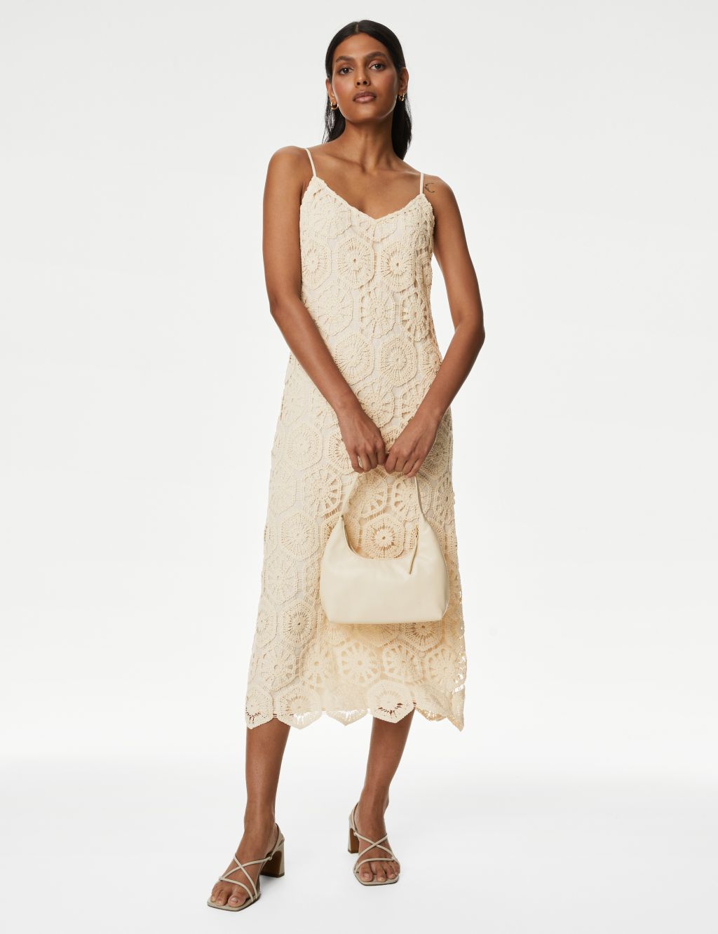 Cotton Rich Textured Midi Slip Dress image 1