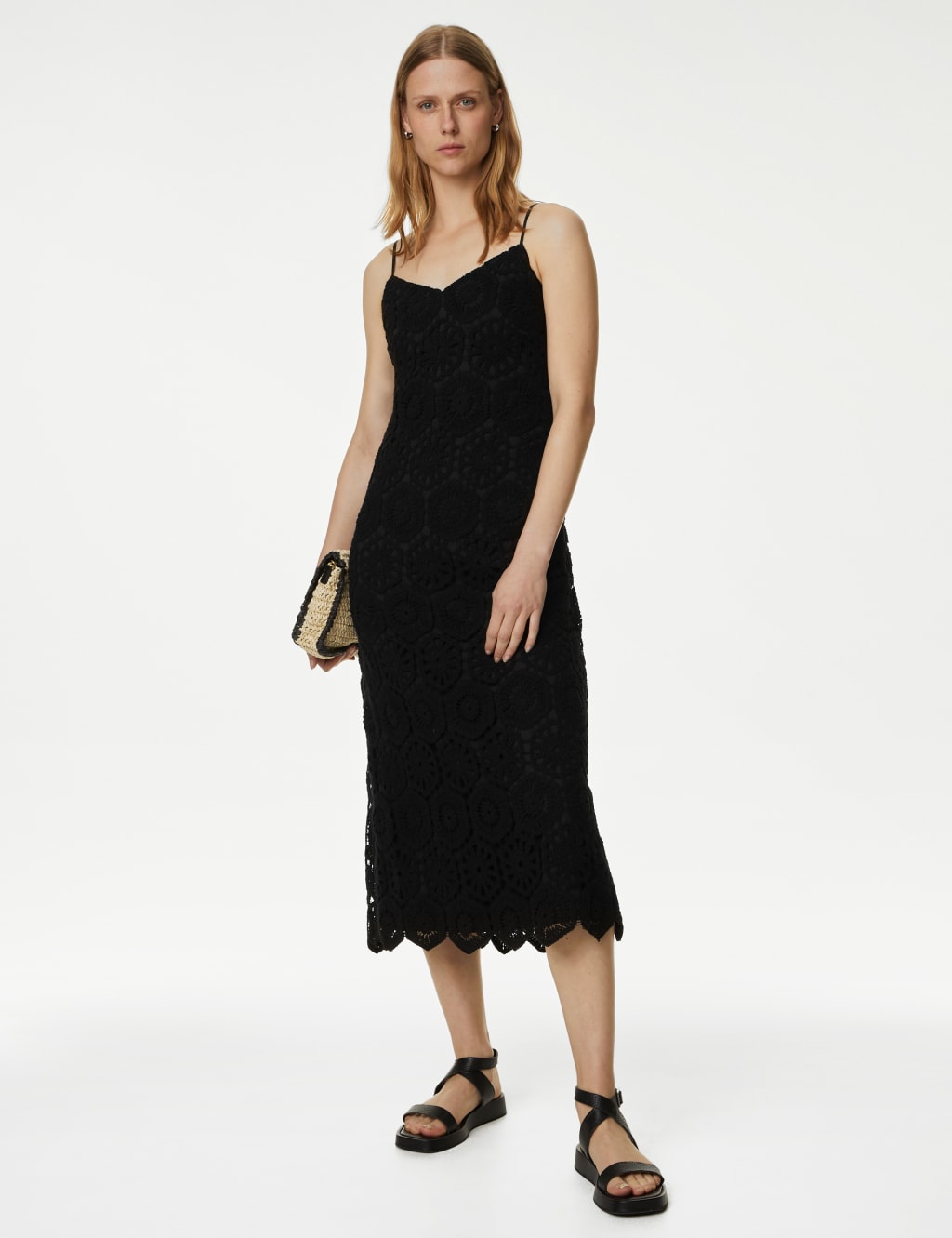Cotton Rich Textured Midi Slip Dress image 1