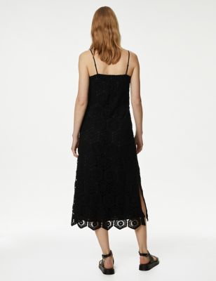 Cotton Rich Textured Midi Slip Dress