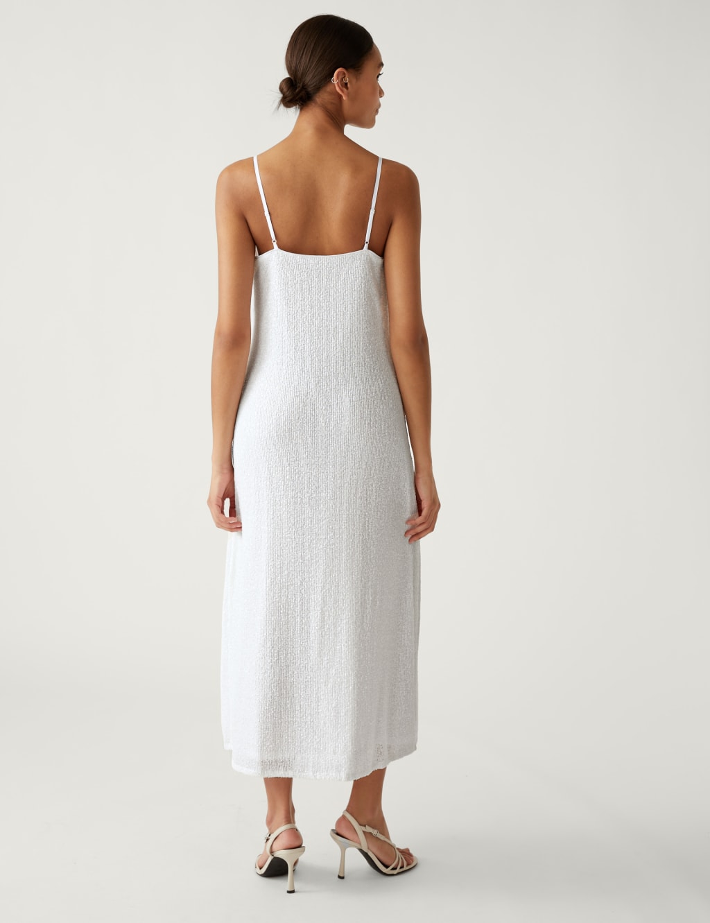 Sequin V-Neck Strappy Midi Slip Dress image 4