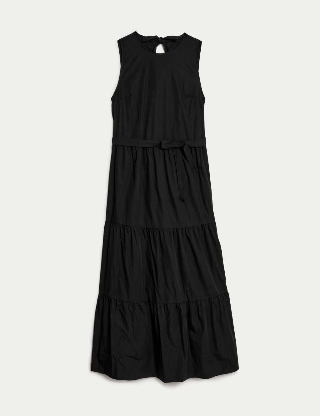 Pure Cotton Round Neck Midi Tiered Dress image 2