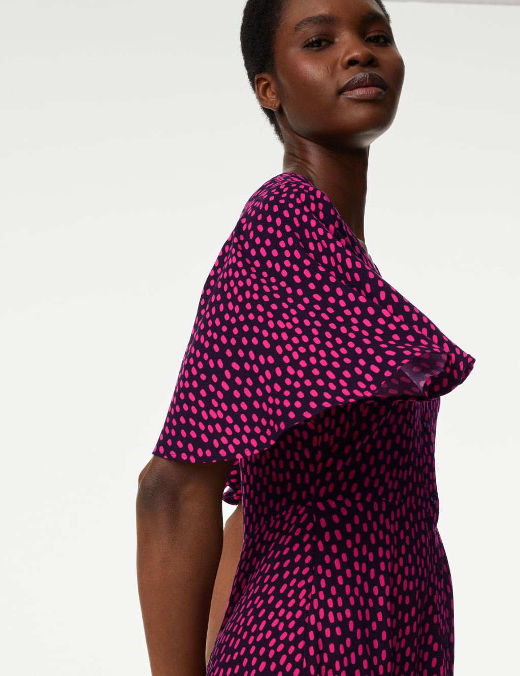 Printed V-Neck Midi Tea Dress image 3