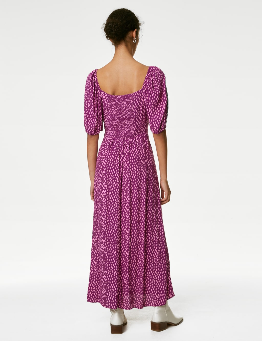 Printed Sweetheart Neckline Midi Tea Dress image 4