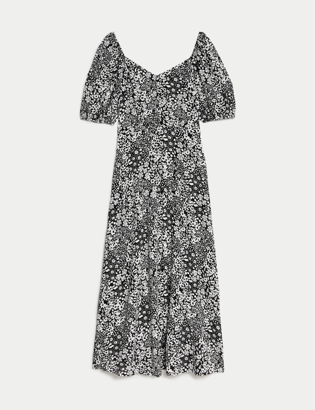 Printed Sweetheart Neckline Midi Tea Dress image 2