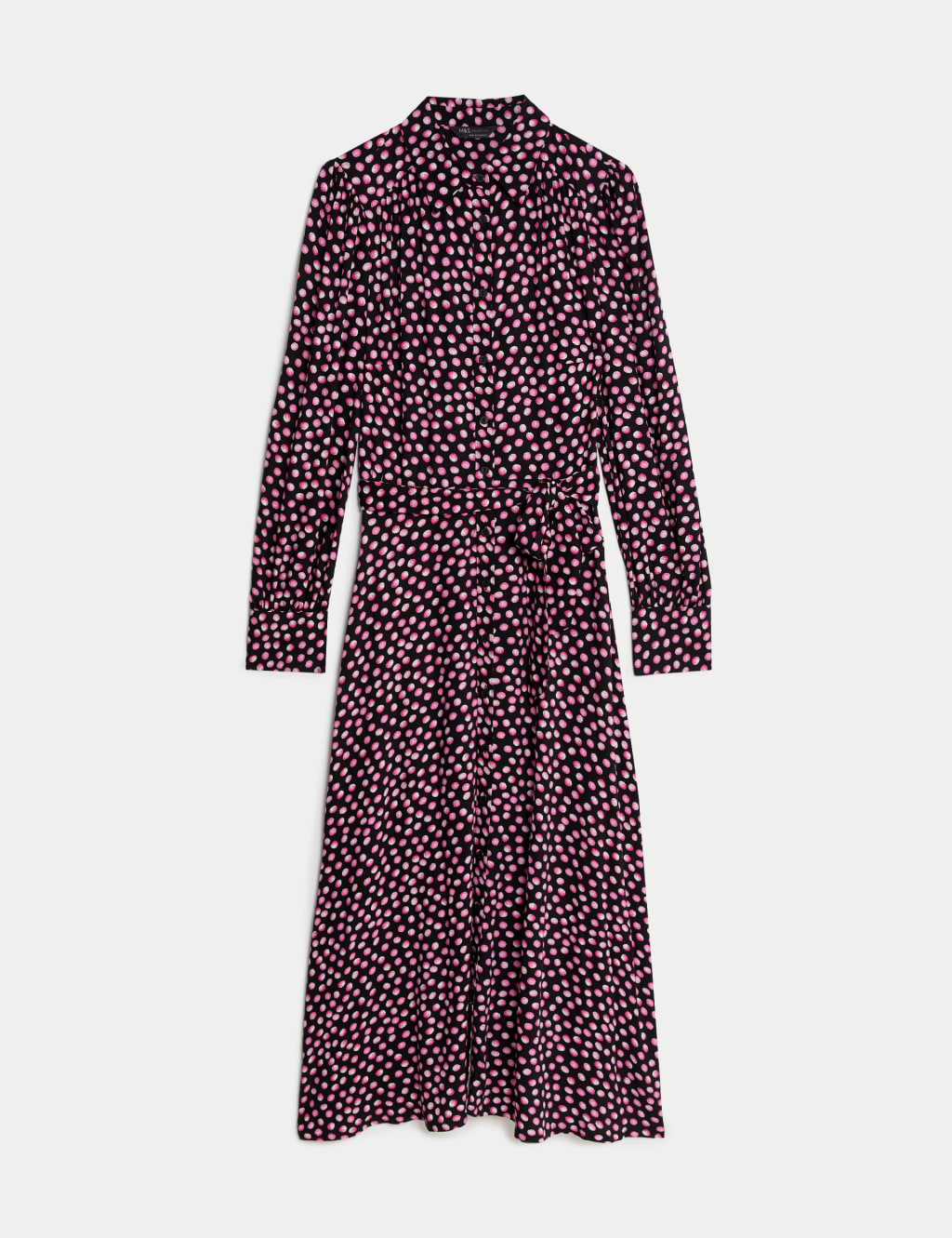 Printed Belted Midi Shirt Dress image 2
