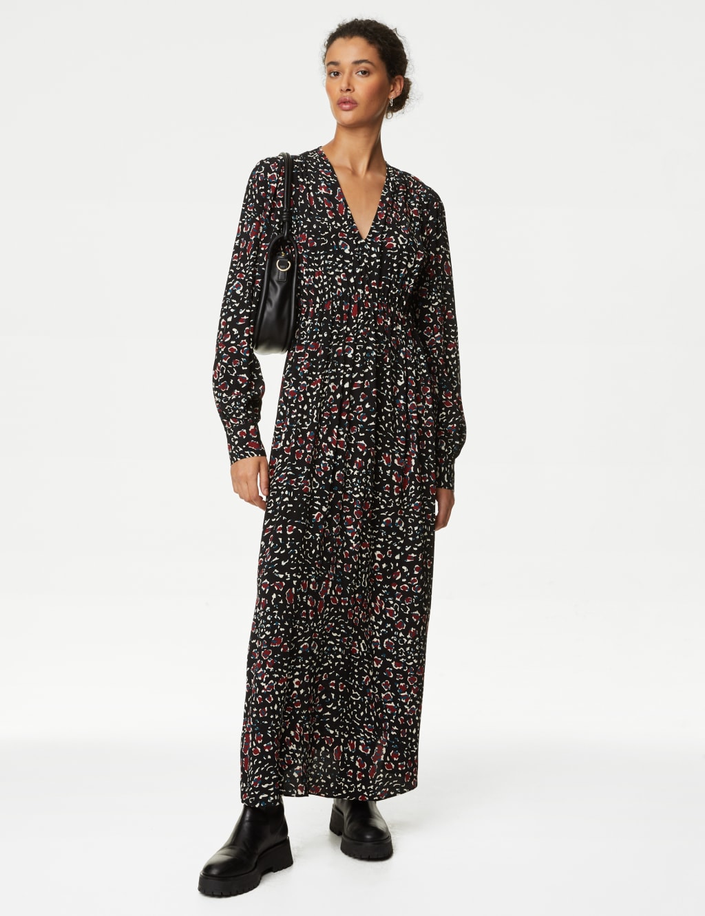 Printed V-Neck Midaxi Tea Dress image 1
