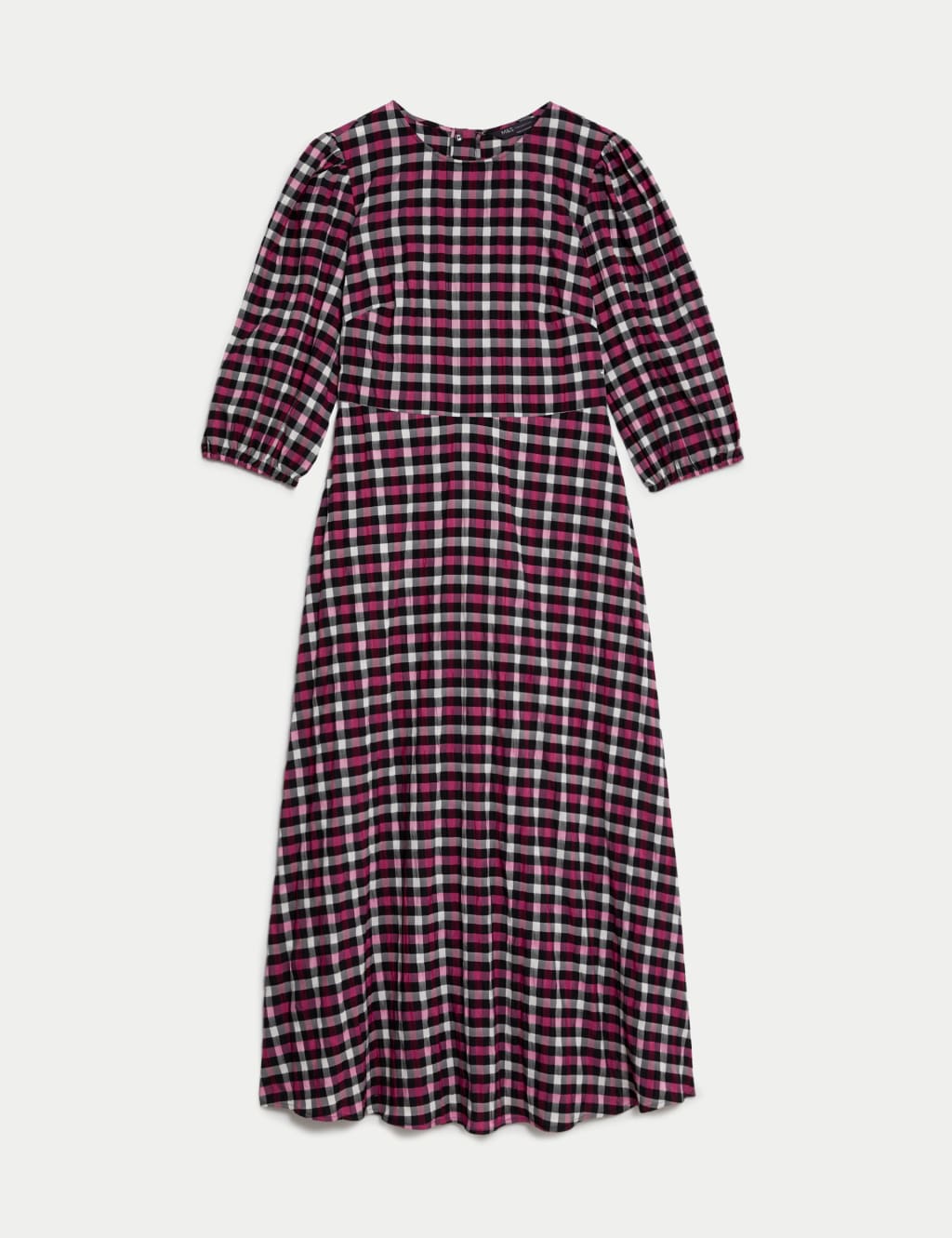 Cotton Blend Checked Midaxi Tea Dress image 2