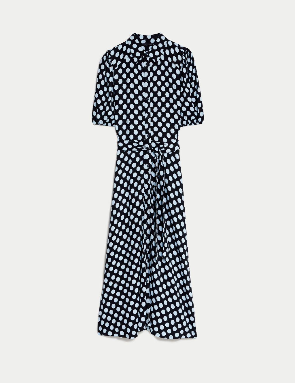 Printed Tie Waist Midi Shirt Dress image 2