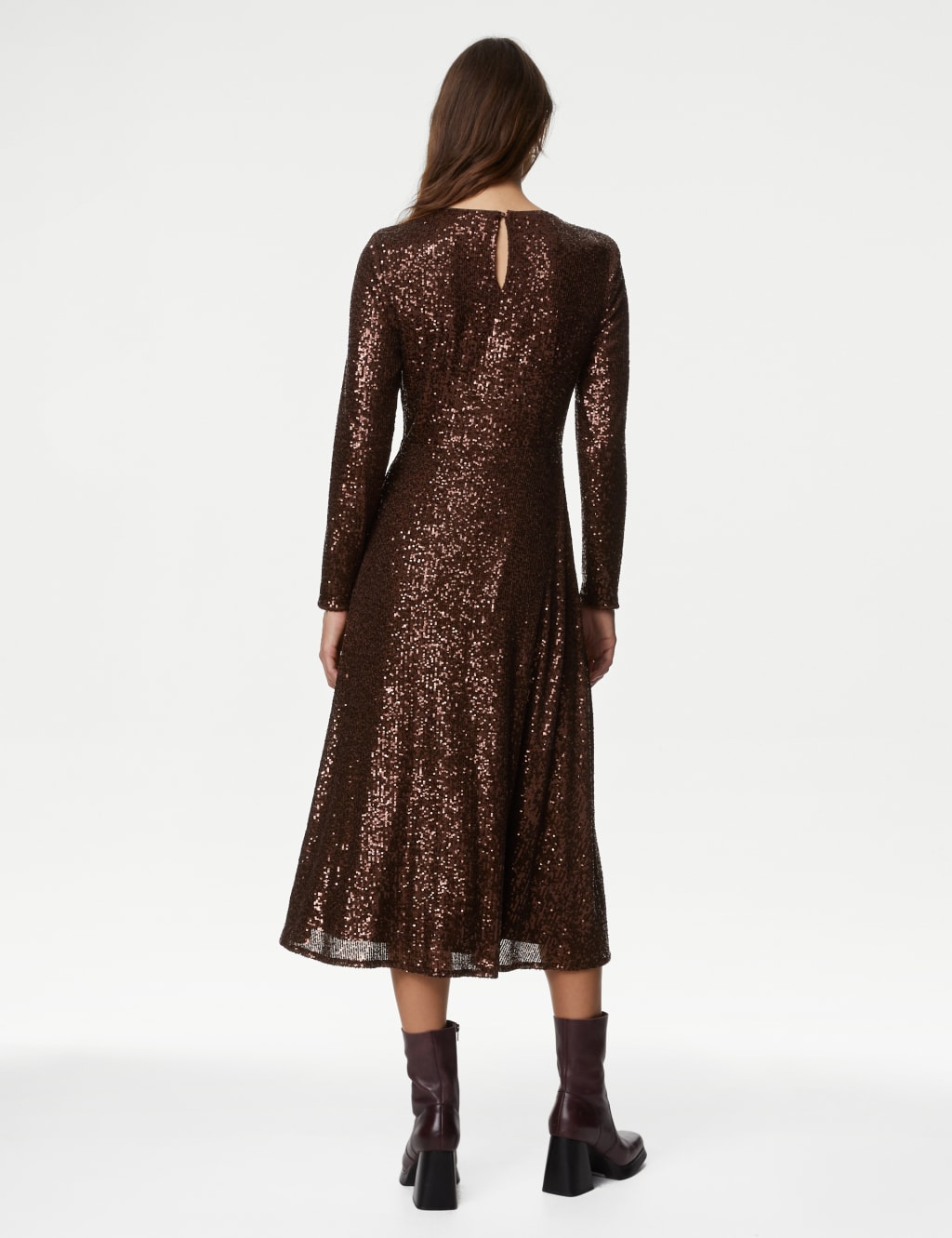 Sequin Round Neck Midi Tea Dress image 5