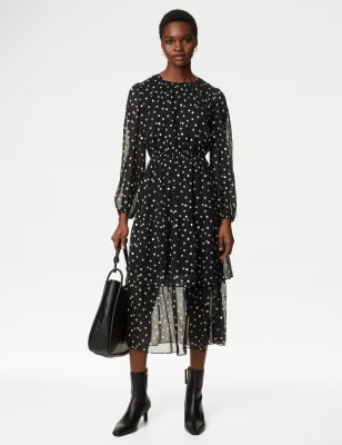 Pure Cotton Midi Tiered Shirt Dress, M&S Collection