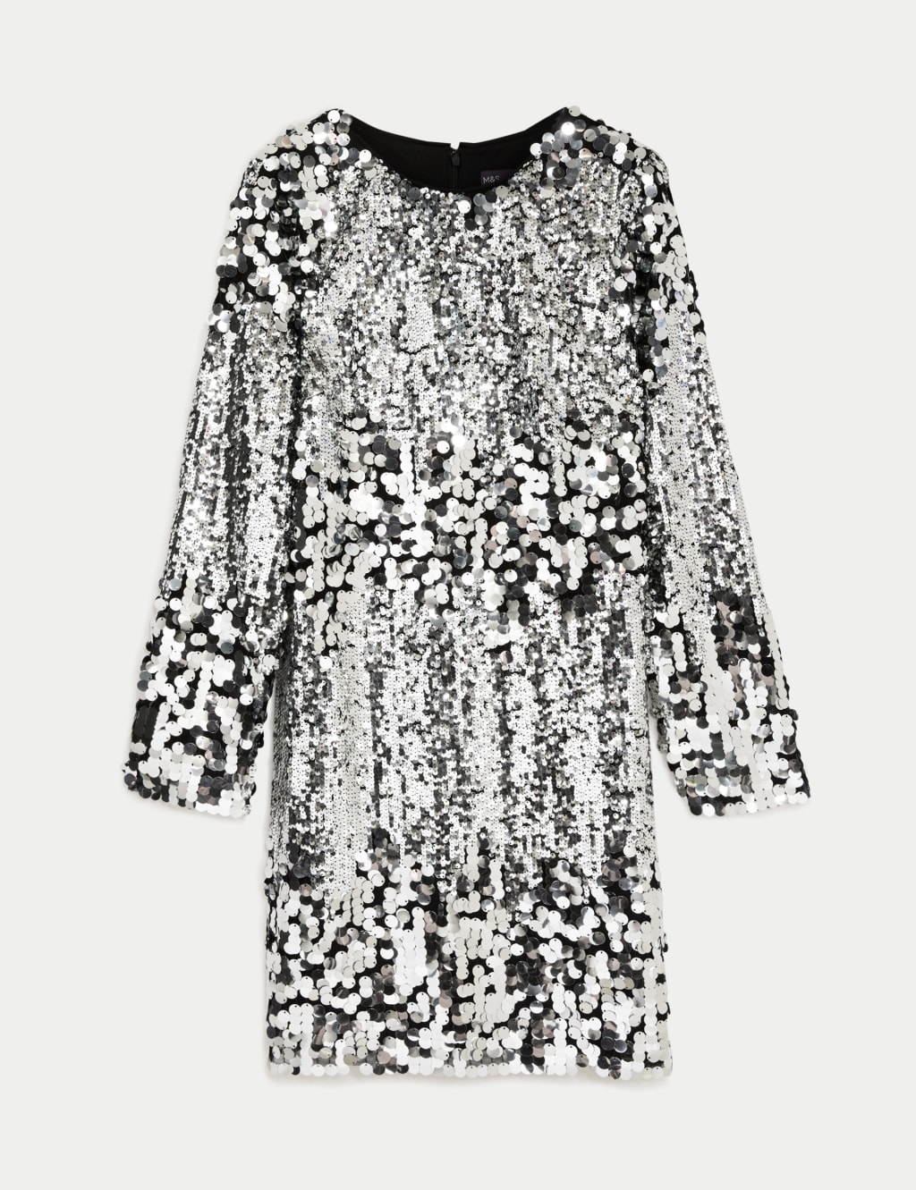Sequin Round Neck Mini Shift Dress image 2