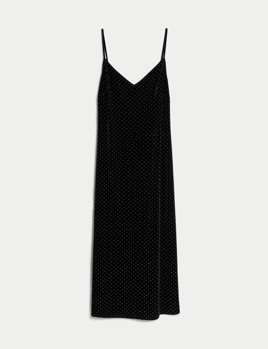 Velvet Studded V-Neck Midi Slip Dress image 2