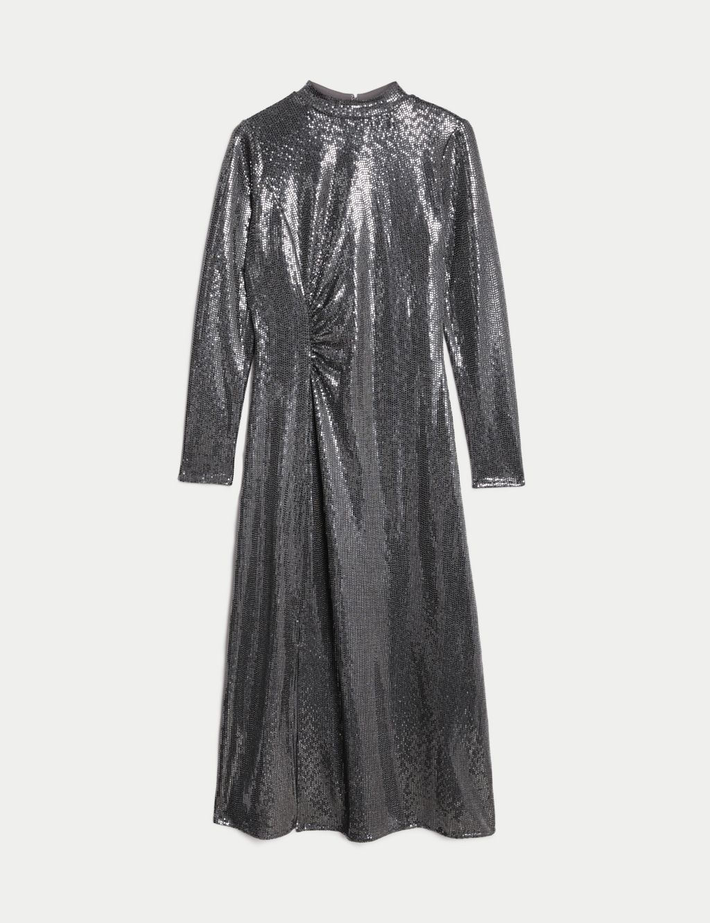 Sequin Ruched Midi Column Dress image 2