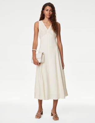 

Womens M&S Collection V-Neck Midi Dress - Ivory, Ivory