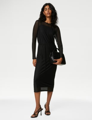 Robe discount midi plissée