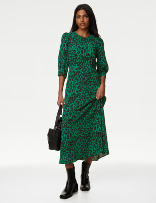 Animal print midi dress marks discount and spencer