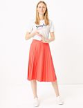 Jersey Pleated Midi Skirt