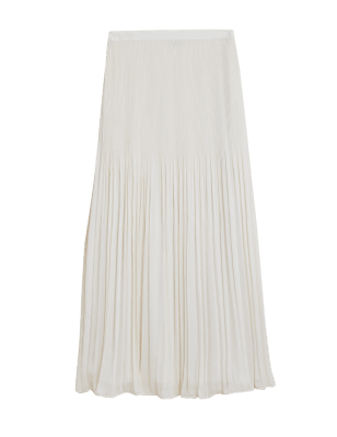 

Womens M&S Collection Maxi-Faltenrock mit Plissee - Ivory, Ivory