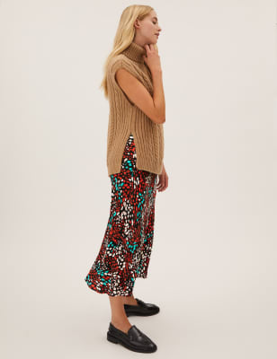 

M&S Collection Falda maxi a media pierna estilo combinación de satén con estampado animalWomens - Black Mix, Black Mix