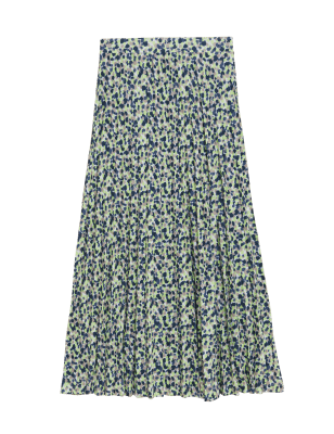 

Womens M&S Collection Midaxi-Plisseerock aus Jersey mit Punktmuster - Yellow Mix, Yellow Mix