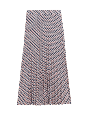 

Womens M&S Collection Jersey Geometric Pleated Midaxi Skirt - Multi, Multi