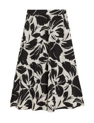 

Womens M&S Collection Pure Cotton Floral Maxi A-Line Skirt - Black Mix, Black Mix