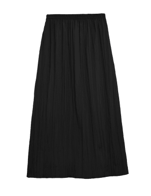 

Womens M&S Collection Pleated Midi Skirt - Black, Black