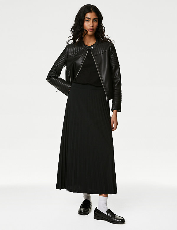 Jersey Pleated Midaxi Skirt - NO
