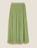 Plisse Pleated Midaxi Skirt