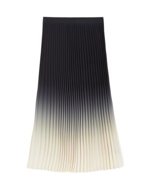 

Womens M&S Collection Ombre Pleated Midaxi Skirt - Black Mix, Black Mix