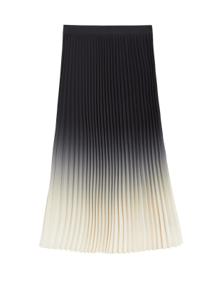 

M&S Collection Falda maxi a media pierna plisada de varios tonosWomens - Black Mix, Black Mix