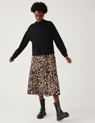 Animal print clearance midi skirt zara