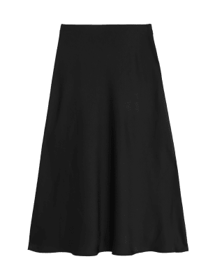 

Womens M&S Collection Midaxi-Unterrock aus Satin - Black, Black