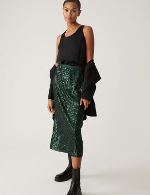 Green skirt hotsell marks and spencer