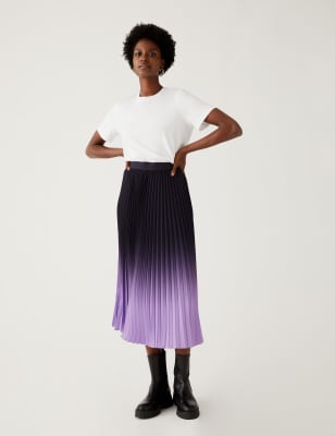 Pleated skirt cheap ombre