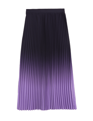 

Womens M&S Collection Ombre Pleated Midaxi Skirt - Purple Mix, Purple Mix