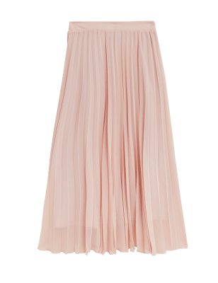 

Womens M&S Collection Pleated Midaxi Skirt - Pink Shell, Pink Shell
