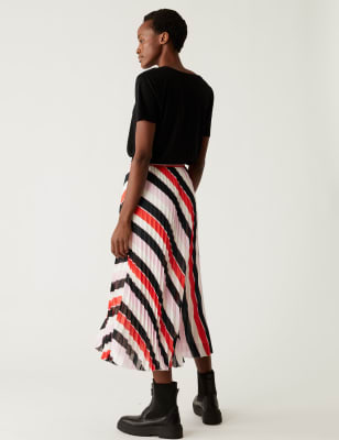 Pleated striped skirt zara sale