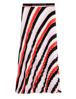 

M&S Collection Falda maxi a media pierna plisada de rayasWomens - Multi, Multi