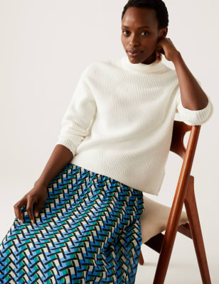 

Womens M&S Collection Geometric Pleated Midaxi Skirt - Multi, Multi