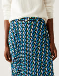 Geometric Pleated Midaxi Skirt