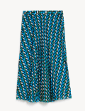 Geometric Pleated Midaxi Skirt