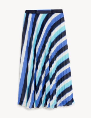 Printed Pleated Midaxi Skirt