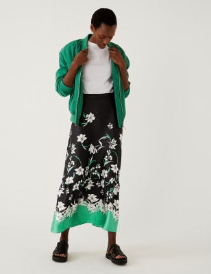 Floral Midaxi A-Line Skirt