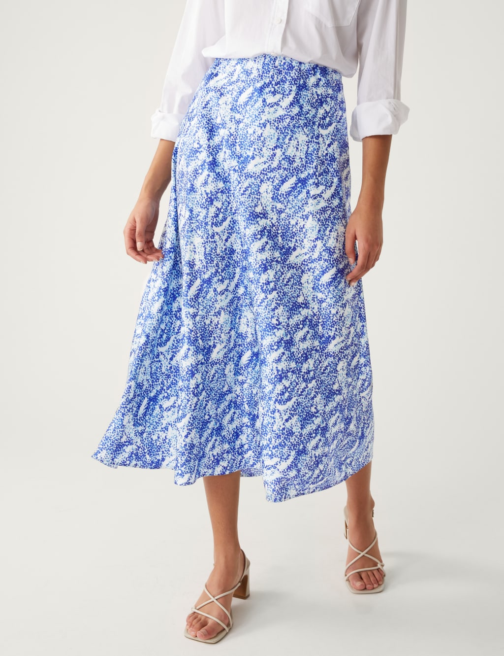 Satin Animal Print Midaxi Slip Skirt image 4