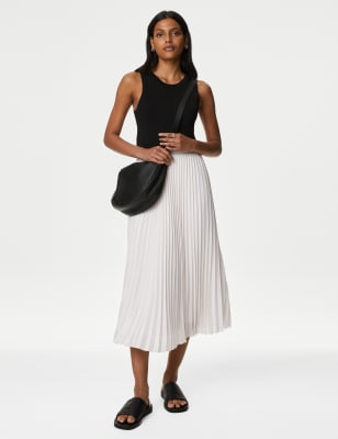 

M&S Collection Falda maxi a media pierna plisada con laméWomens - Metallic, Metallic