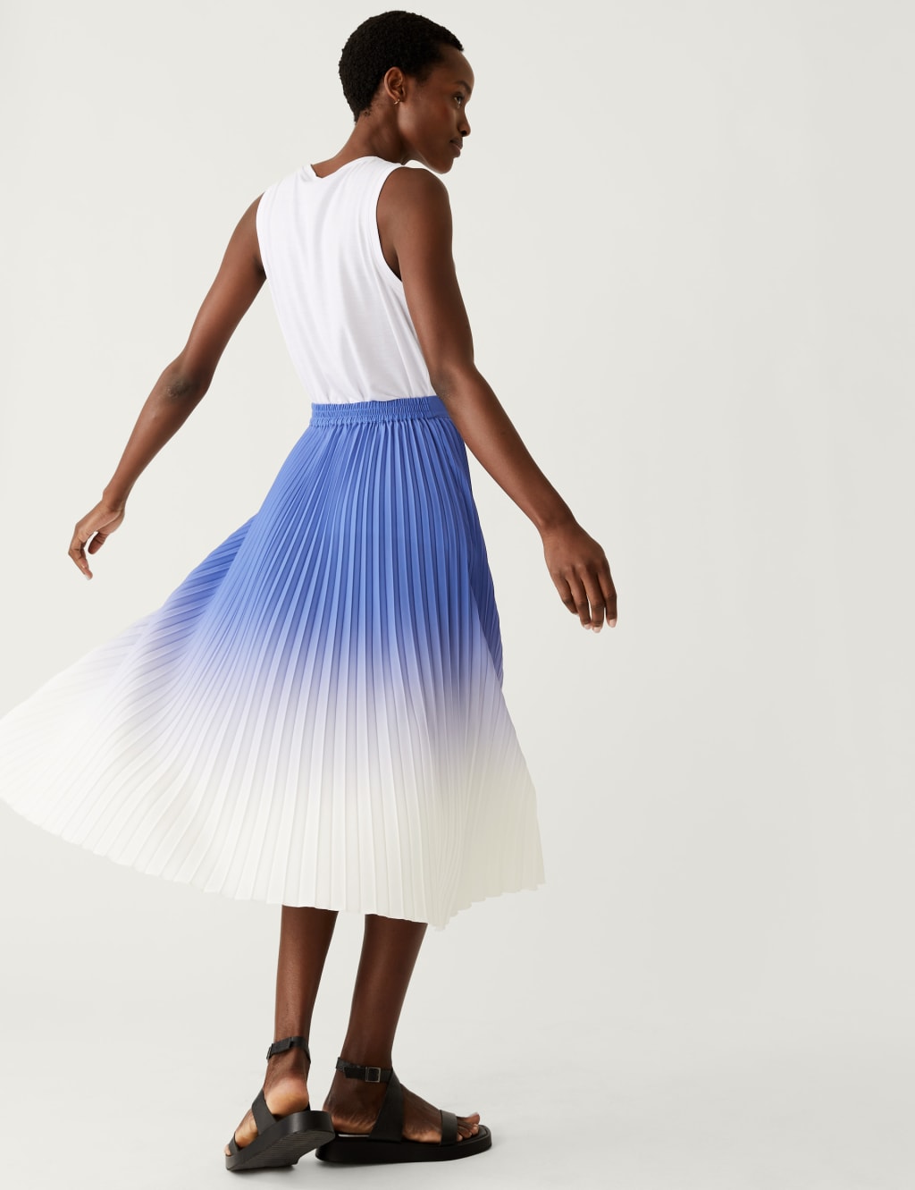 Ombre Pleated Midaxi Skirt image 1