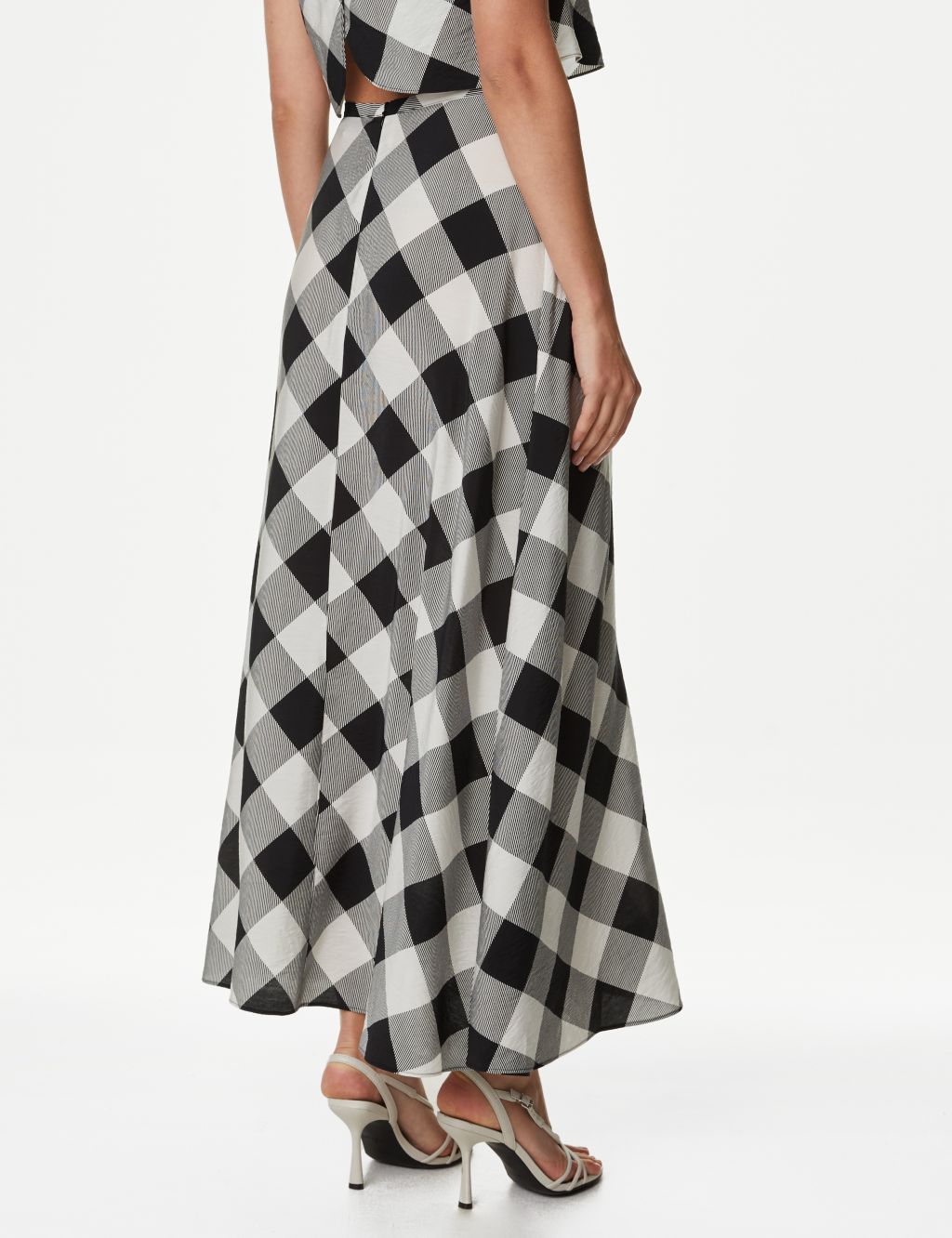 Checked Maxi A-Line Skirt image 6